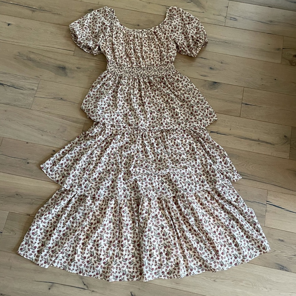 Gals meet glam floral tier dress